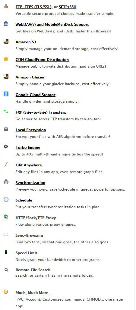 CrossFTP key Features